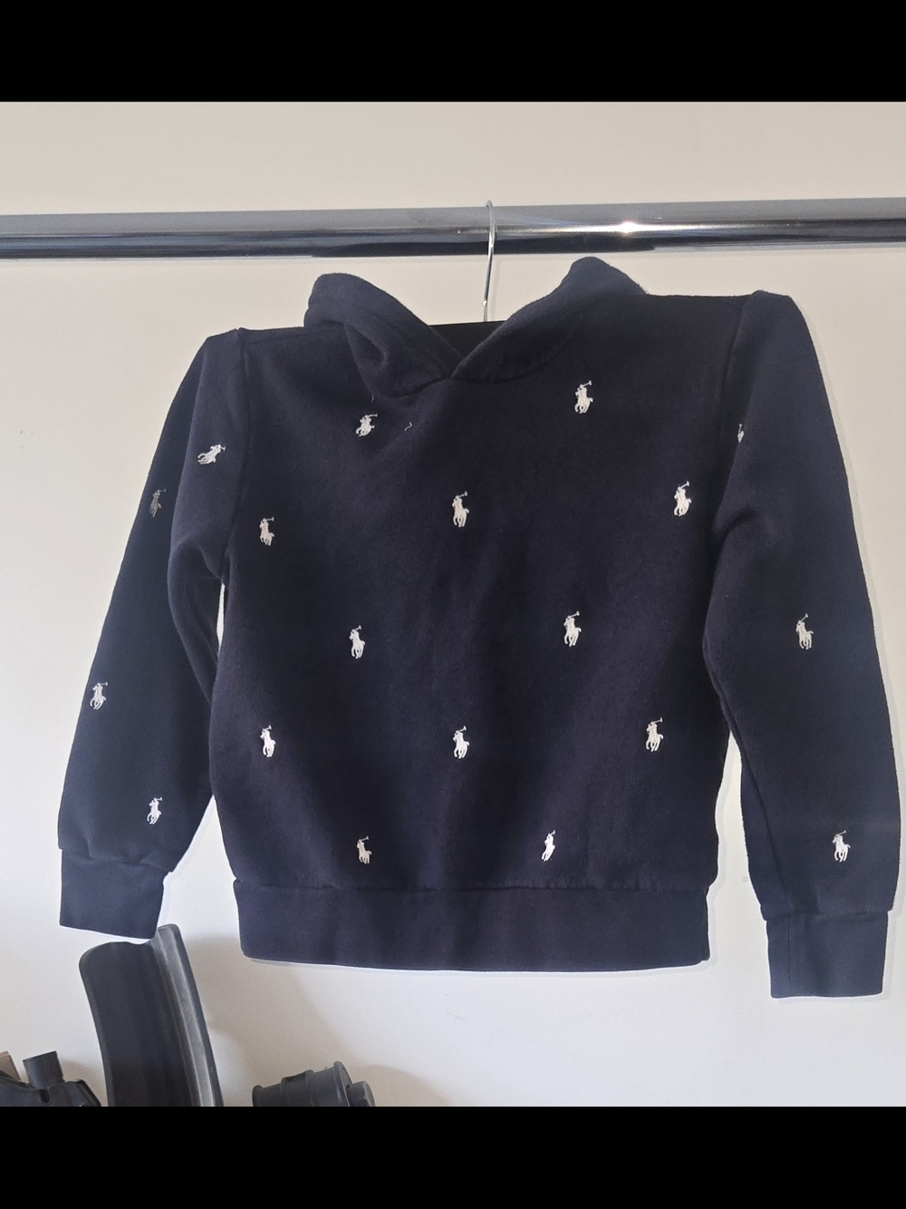 Polo by Ralph Lauren Navy Hoodie with White Pony Embroidery - Kids